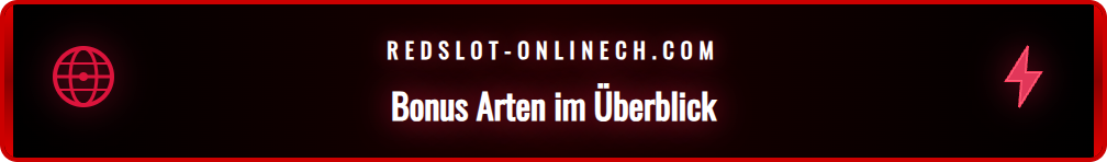 Übersicht verschiedener Casino Bonus Typen für Schweizer Spieler.