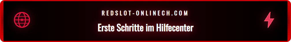 Screenshot des Redslot Hilfecenters mit Suchleiste und Kategorien.
