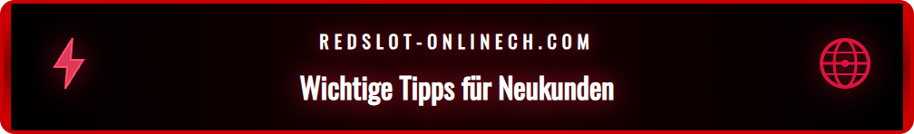 Infografik mit den wichtigsten Tipps und Tricks für neue Redslot-Spieler.