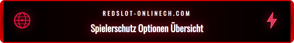 Screenshot der verschiedenen Optionen für den Selbstausschluss bei Redslot.